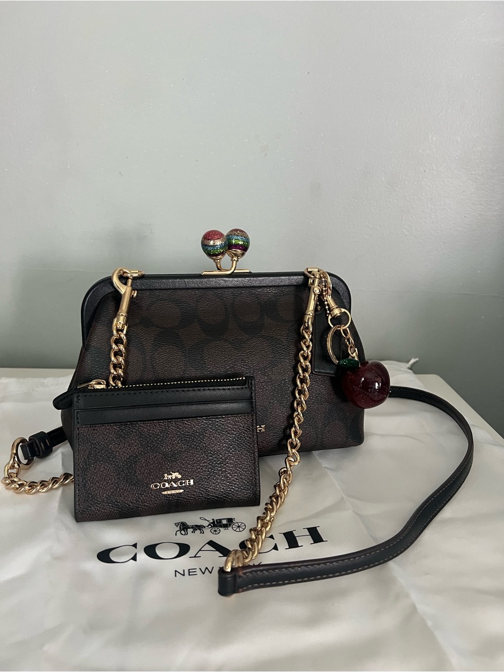 Coach Nora Kisslock Crossbody Bag with Zip Card Case
